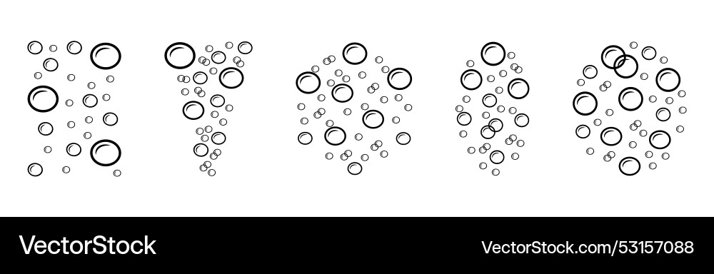 Set of soap bubbles in doodle style different Vector Image
