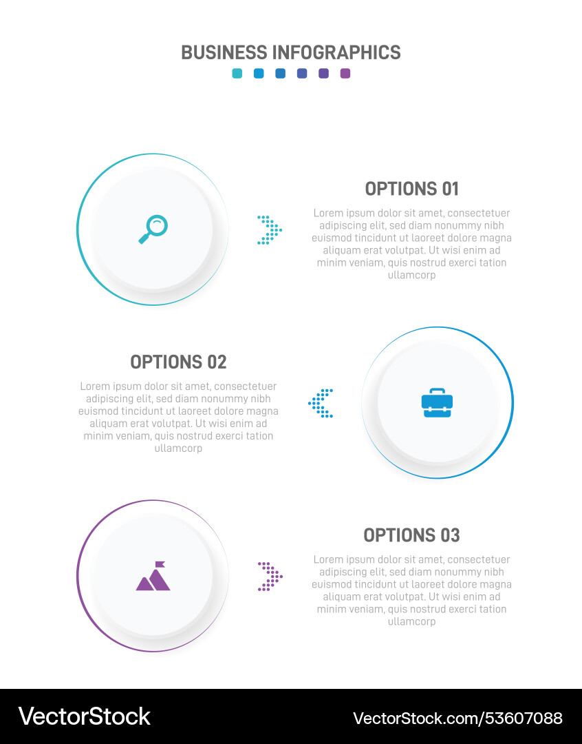 Vertical progress bar featuring 3 arrow-shaped Vector Image