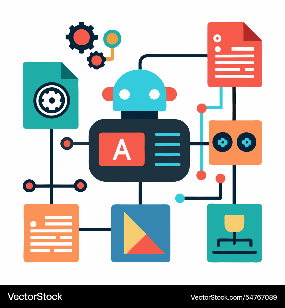 Ai-Algorithmen als Codegrafik visualisieren vektorbild