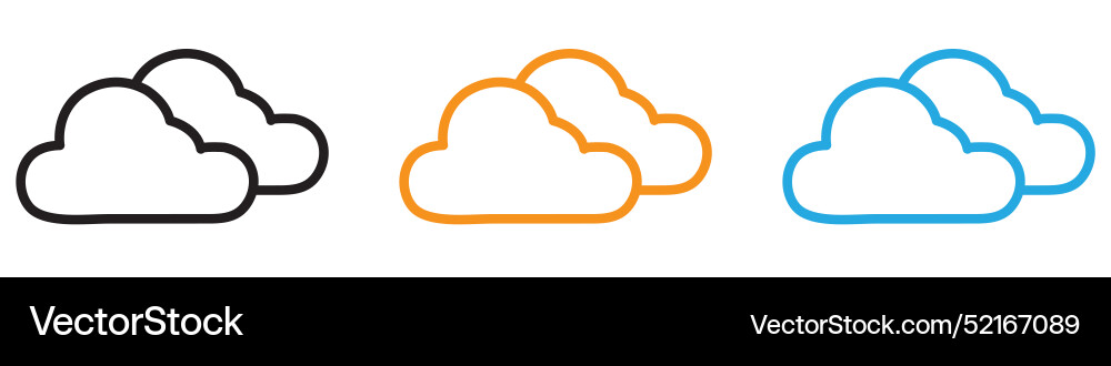 Cloud icon logo set collection for web app ui Vector Image