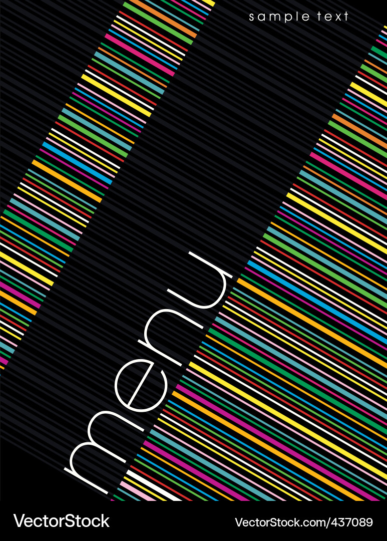 Colorful Patterned Menu Vector Image