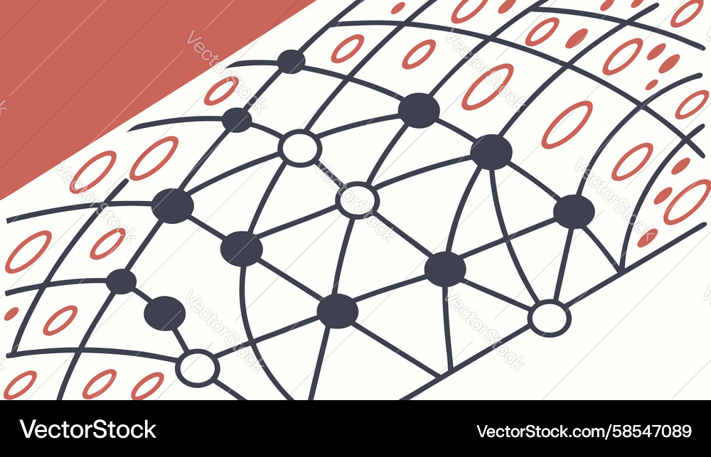 Connected Network Grid Vector Image