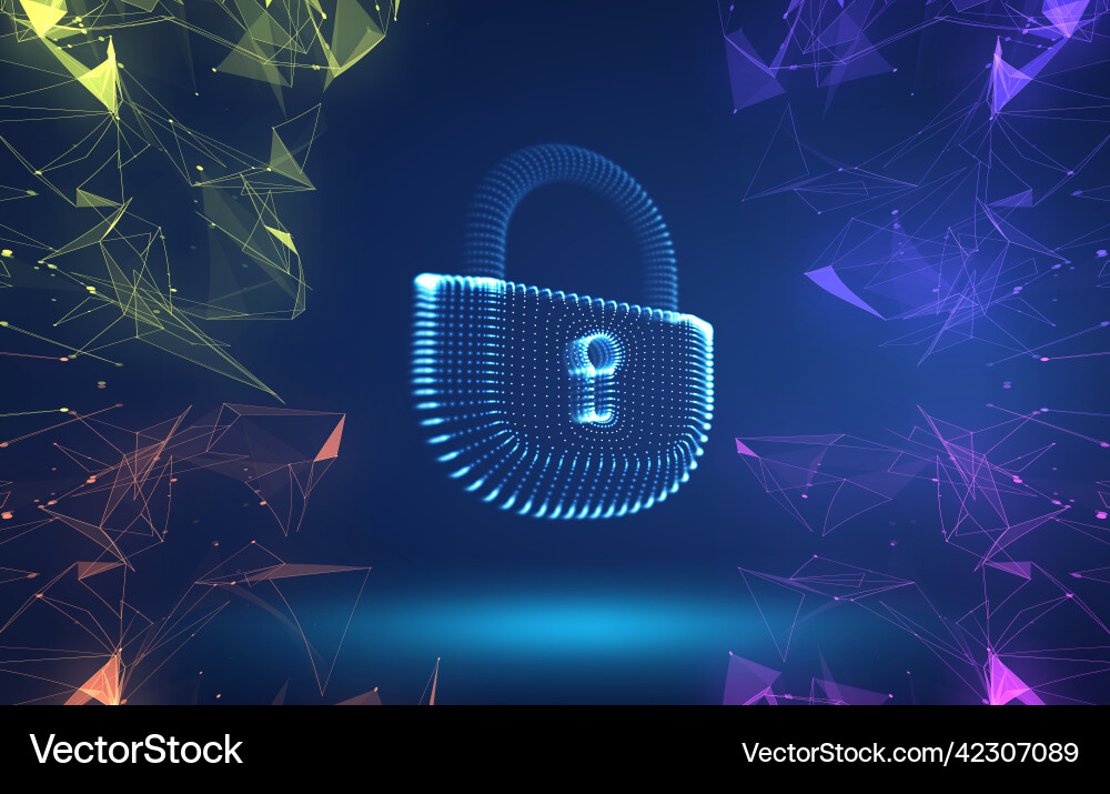 Cyber security background with colorful triangles Cyber security background with colorful triangles vector image