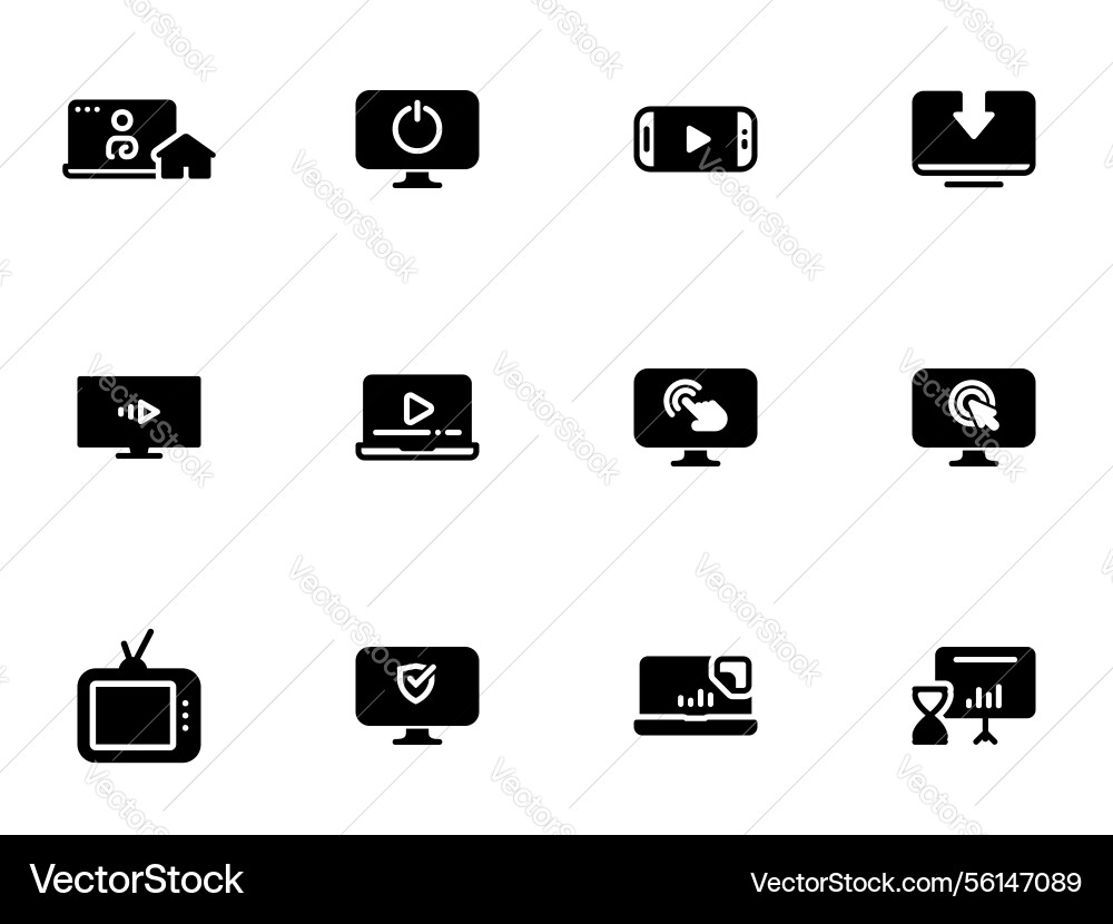 Flat on a theme monitor display functions Flat on a theme monitor display functions vector image