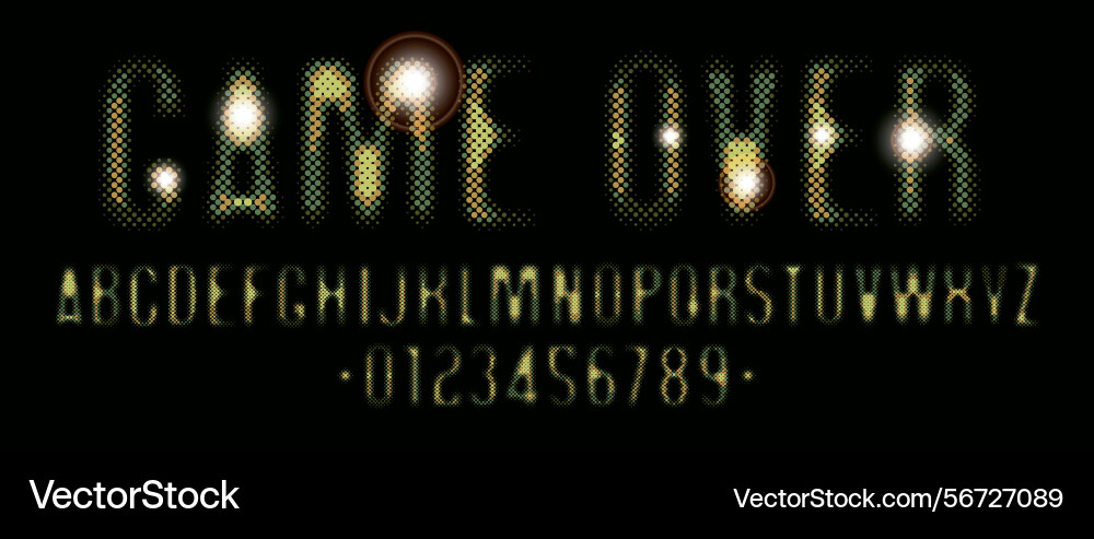 Font consisting of dots points Font consisting of dots points vector image