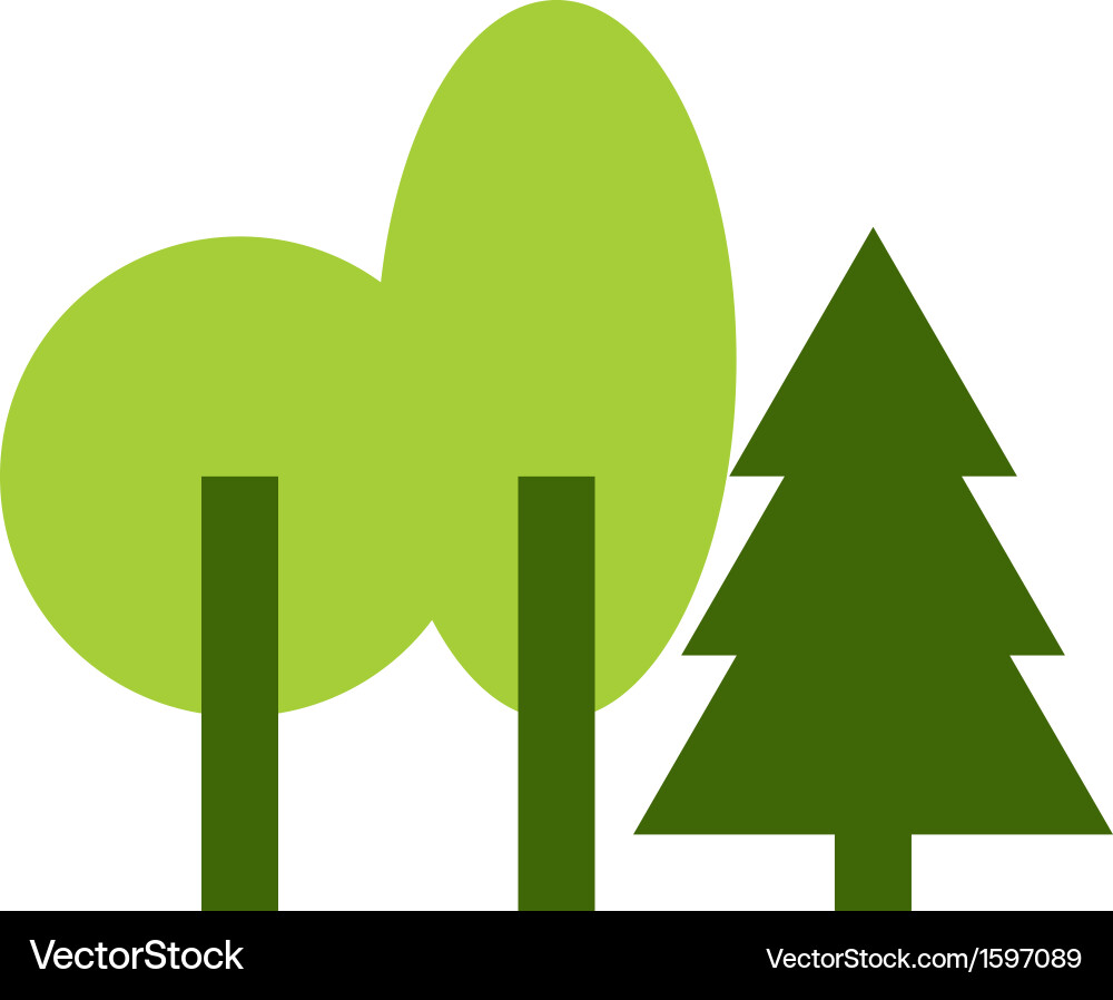 Green trees Royalty Free Vector Image - VectorStock