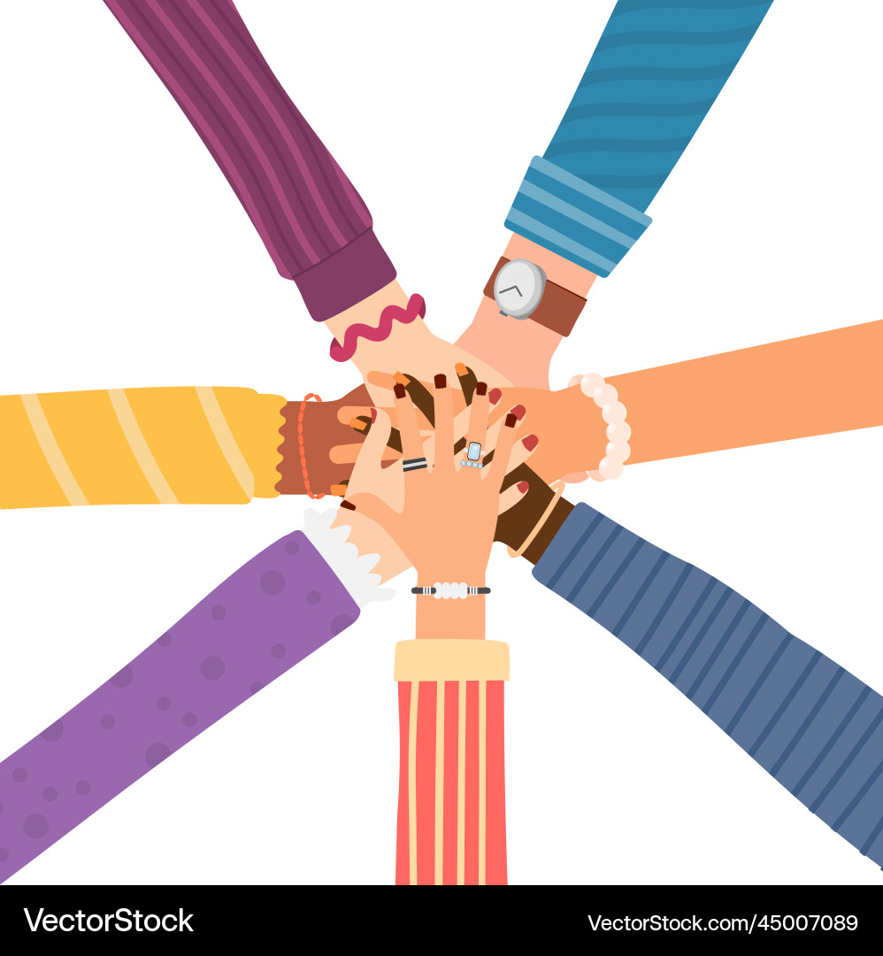 Human hands circle together teamwork icon Human hands circle together teamwork icon vector image