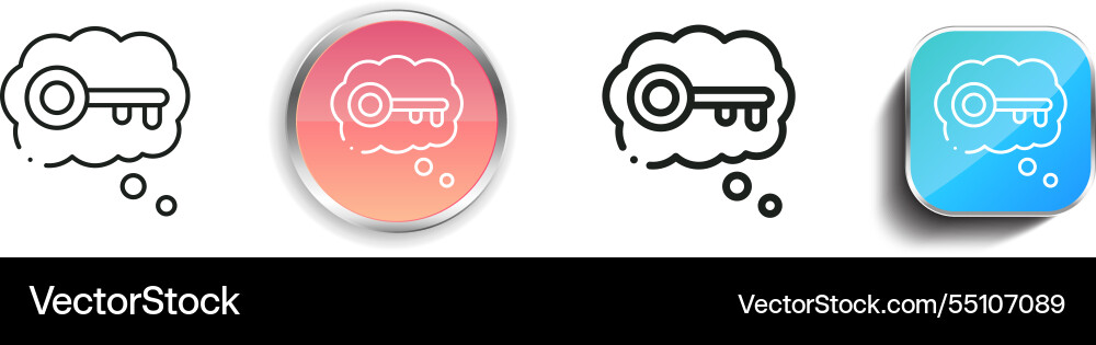 Key icon thin linear regular and button style vector image