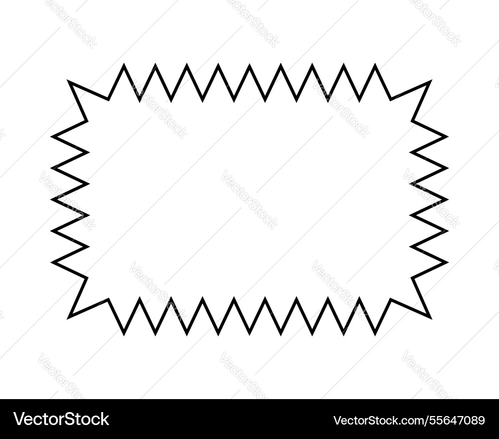 Rectangle frame with spiky zigzag edges empty Rectangle frame with spiky zigzag edges empty vector image