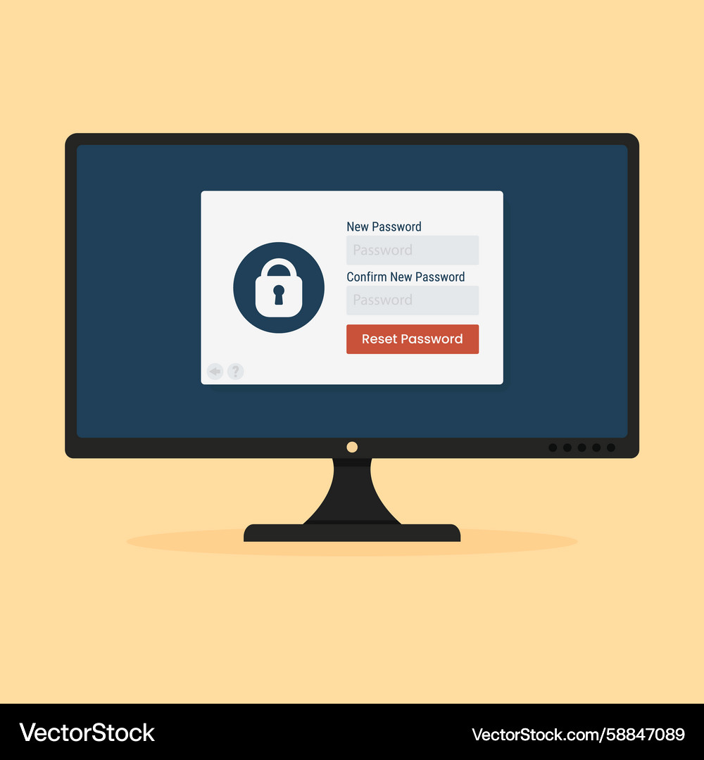 Secure password reset interface Secure password reset interface Vector Image