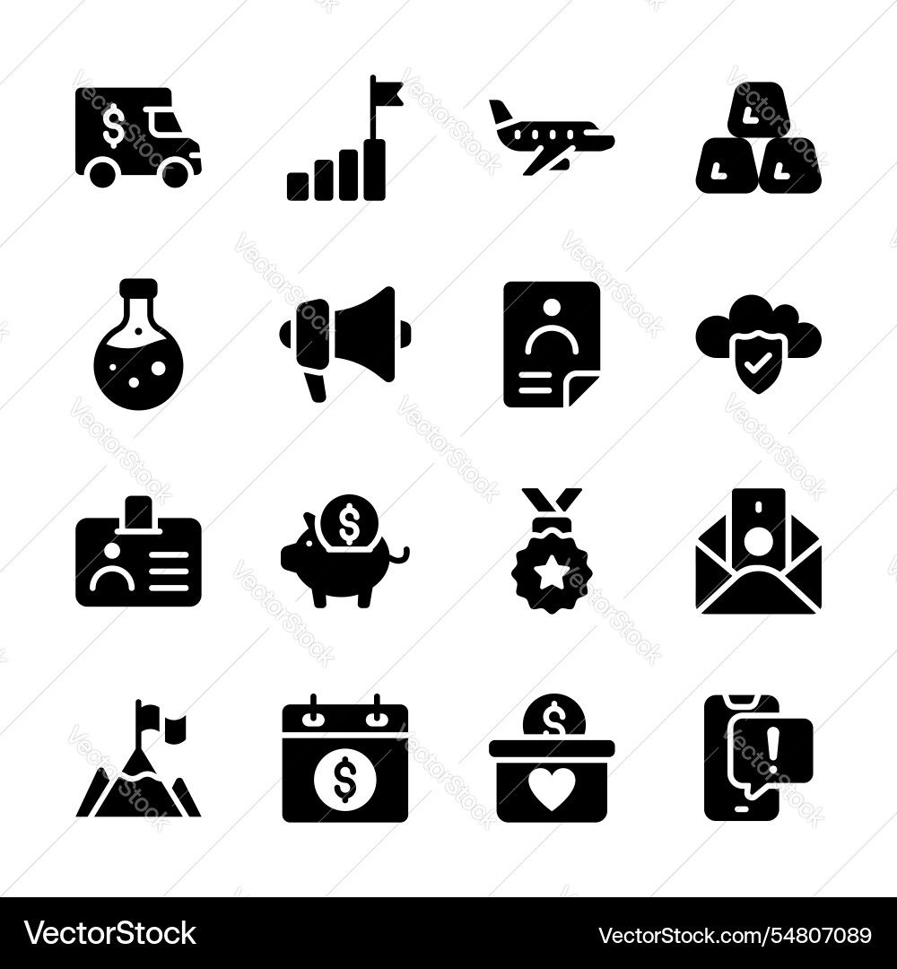 Set of modern business and finance icons Set of modern business and finance icons vector image