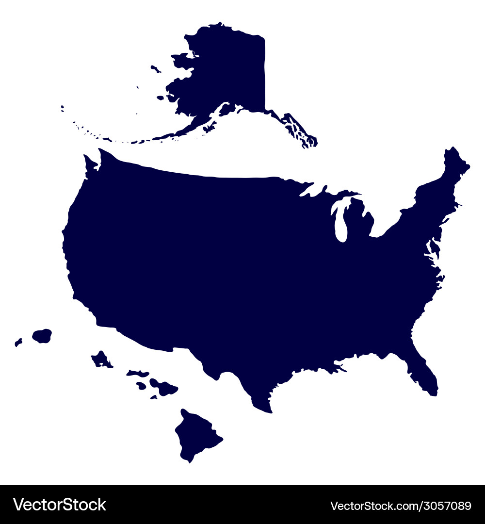 United States Map Outline Vector Image