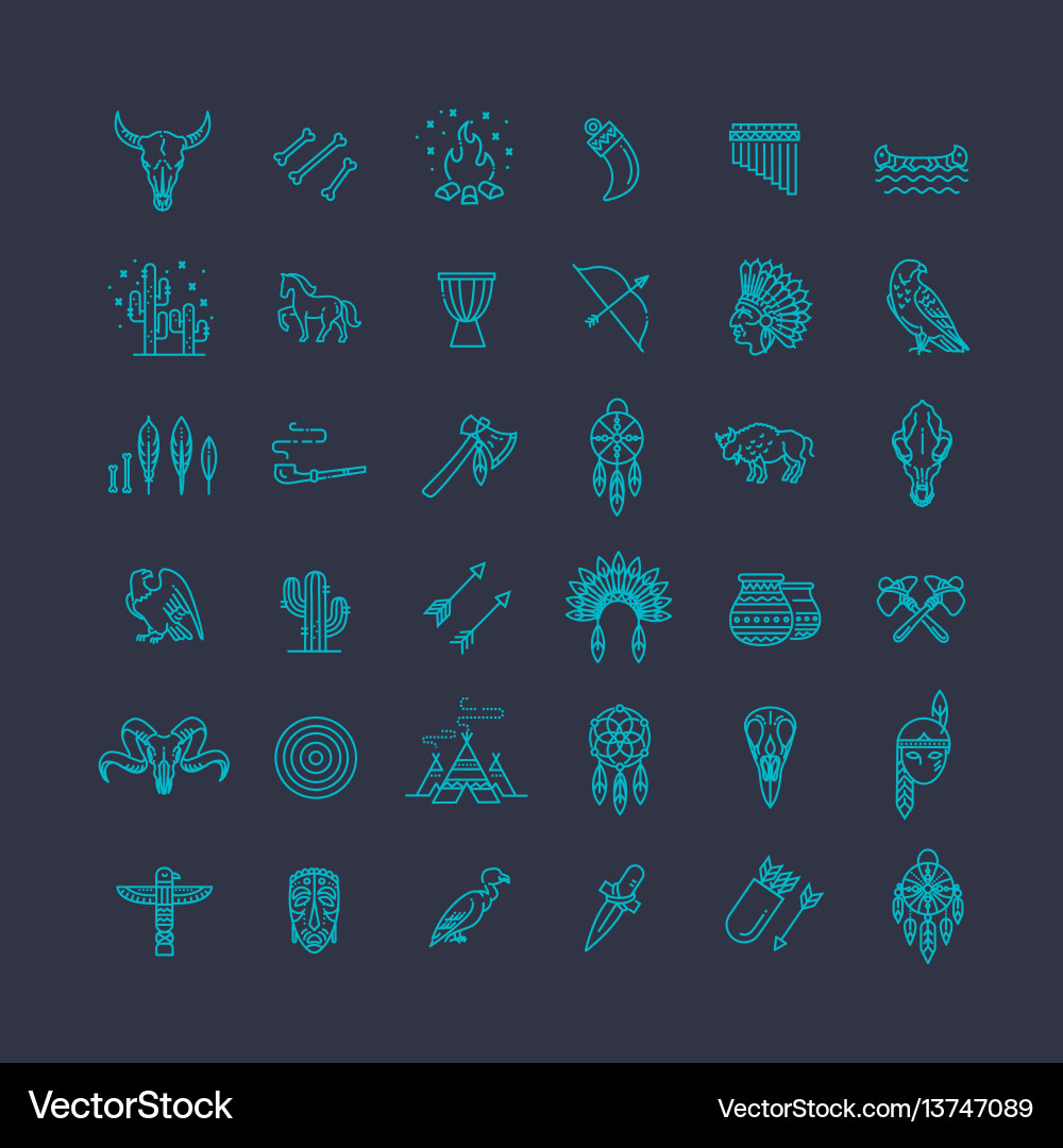 Wild West Amerikanisches indisches Element Wild West Amerikanisches indisches Element vektorbild