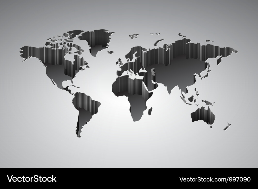 3D World Map Vector Image