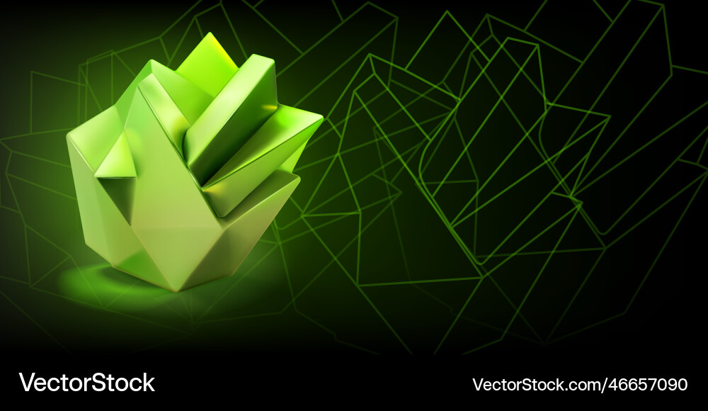Abstract background with low poly 3d shape Vector Image