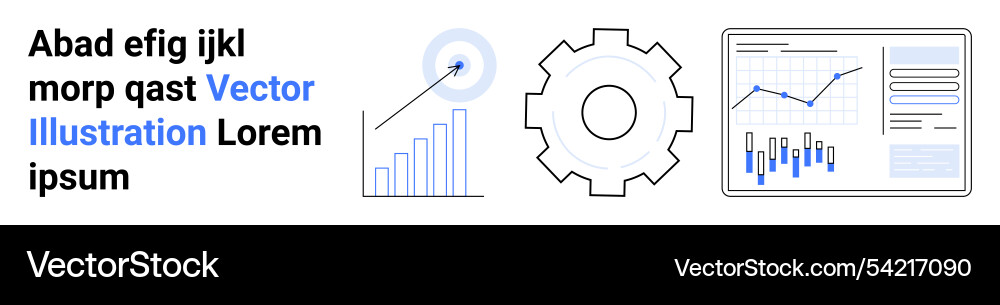 Business analytics with graphs gears and target vector image