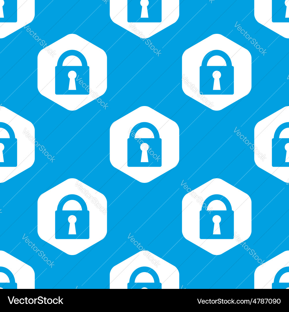 Closed padlock hexagon pattern vector image
