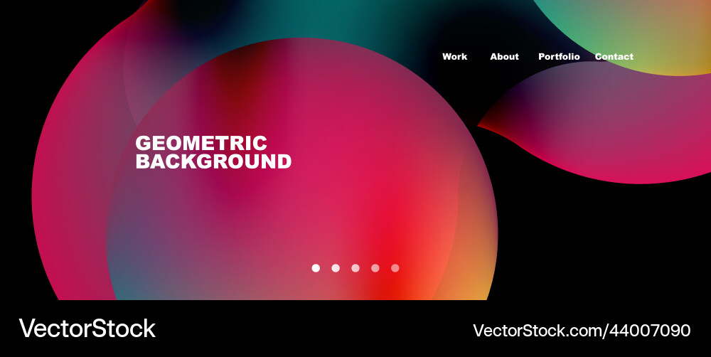 Flowing gradient colors and round elements vector image