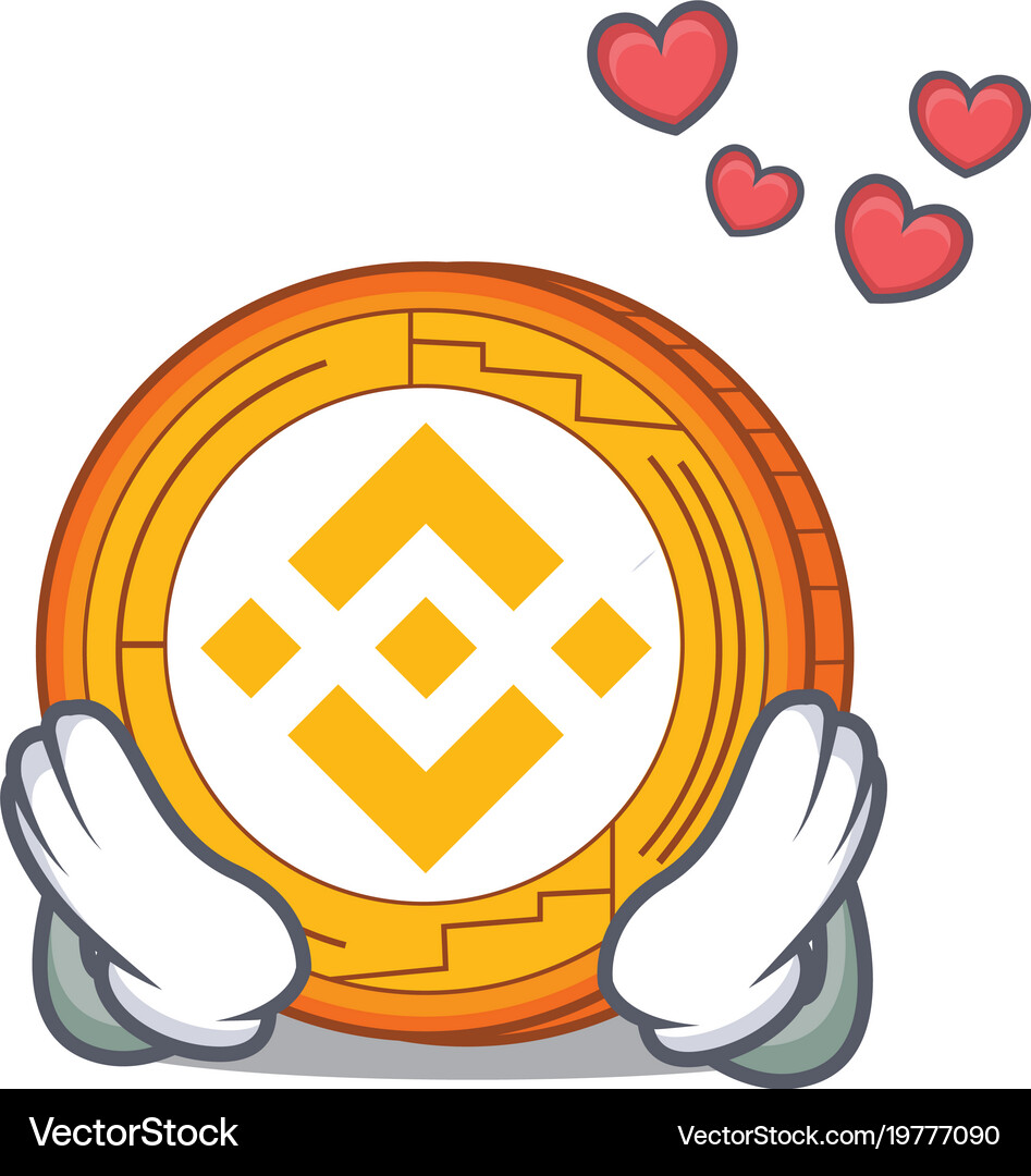 In love binance coin mascot catoon – Royalty-Free Vector | VectorStock