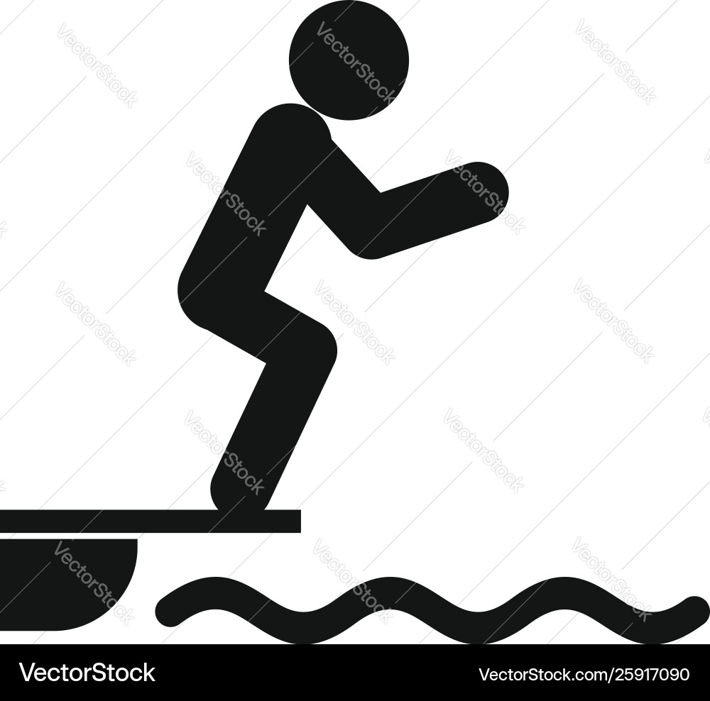 Man jump from diving board icon simple style Man jump from diving board icon simple style vector image