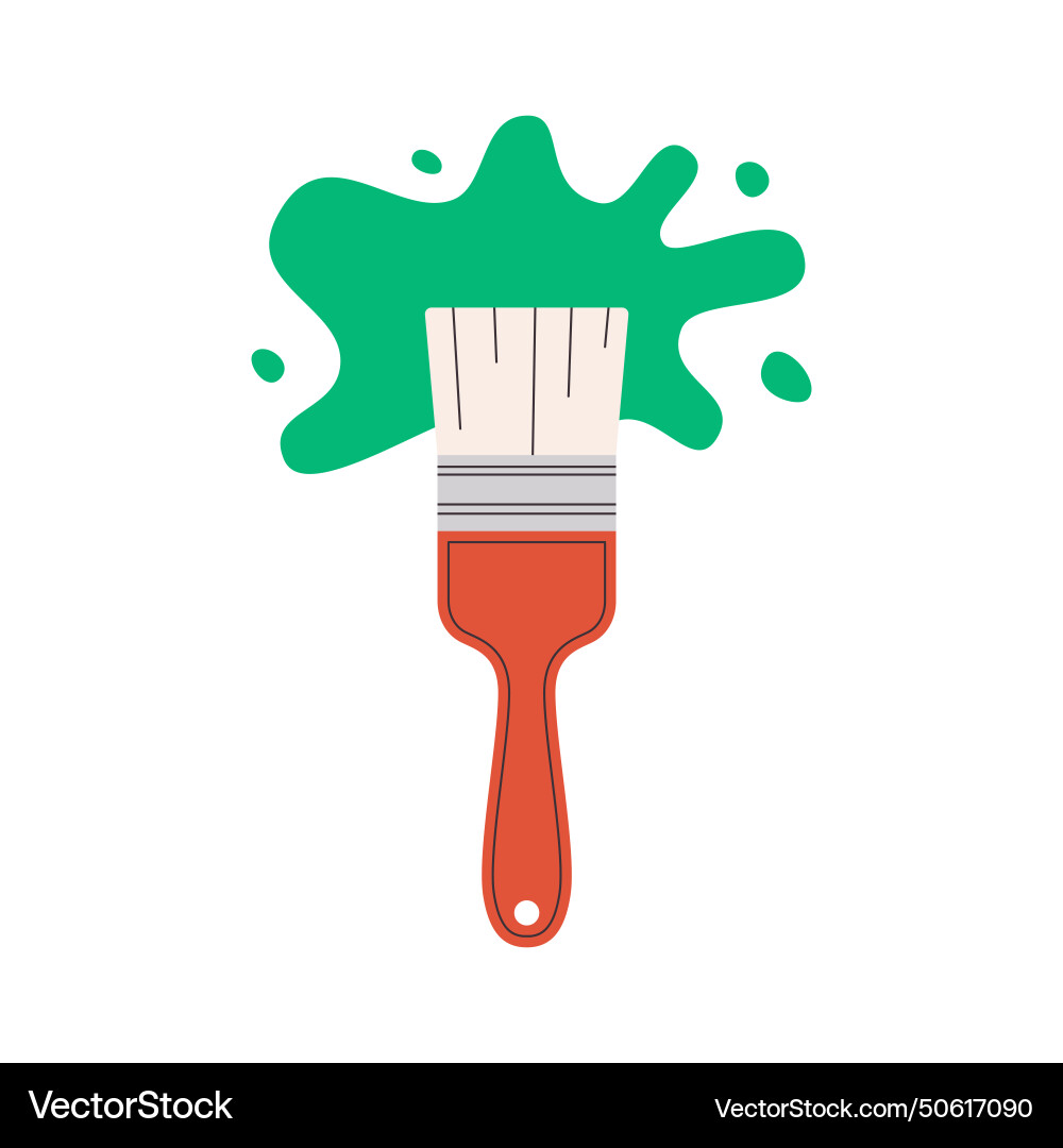 Paintbrush with paint splash Royalty Free Vector Image