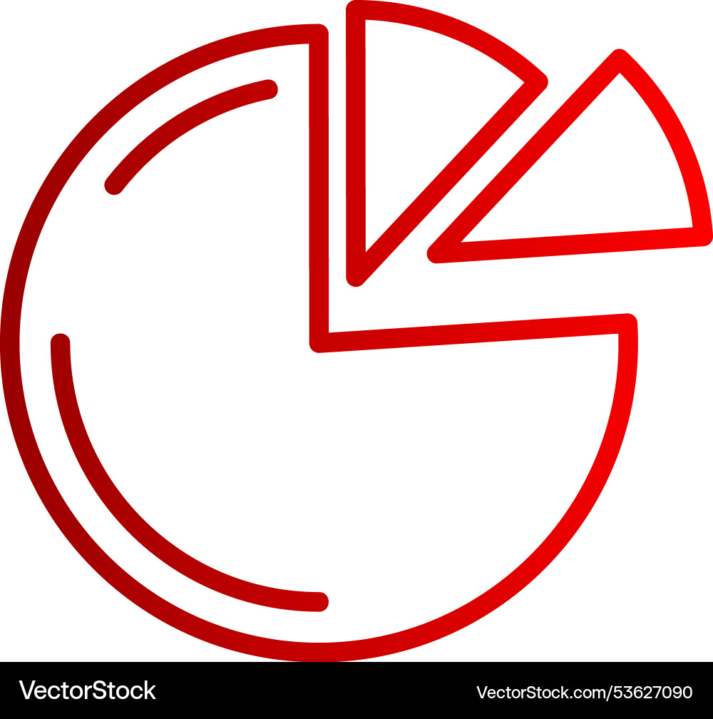 Pie chart line gradient icon vector image