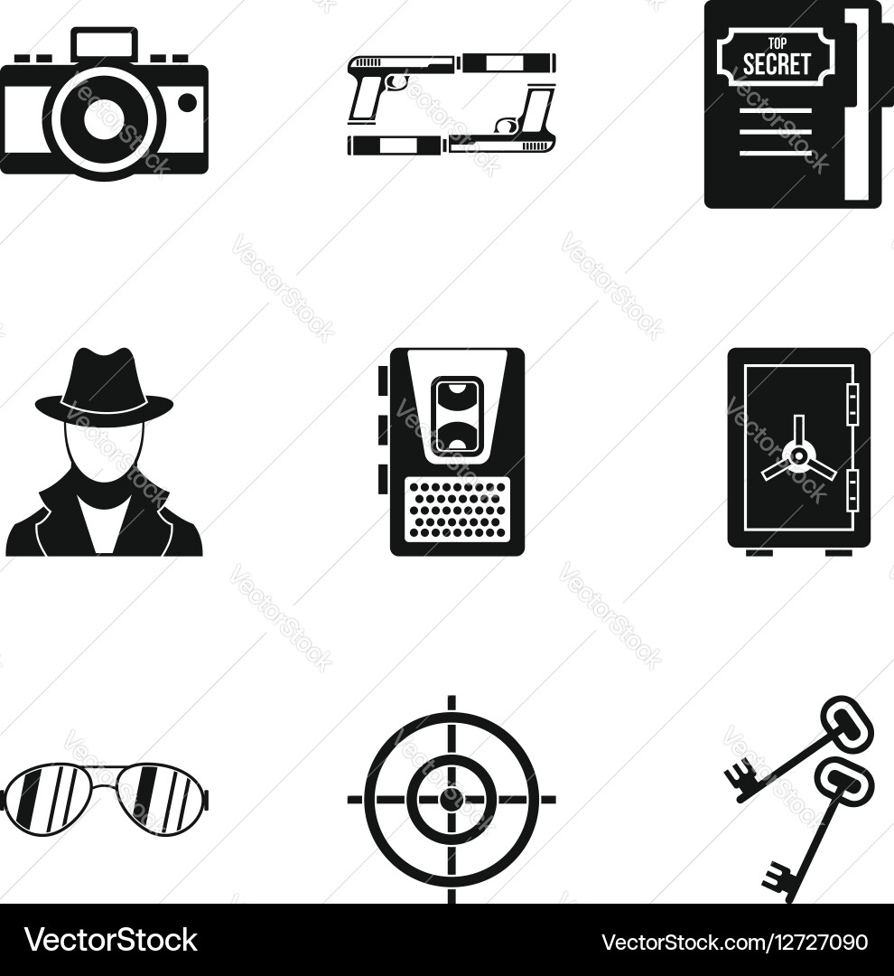 Scout icons set simple style Vector Image