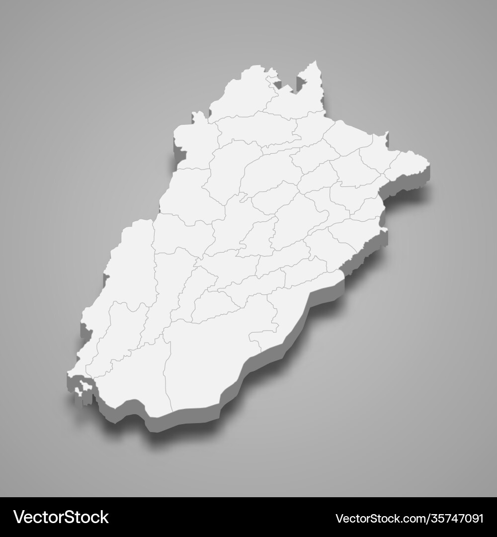 3d isometric map punjab is a province 3d isometric map punjab is a province vector image
