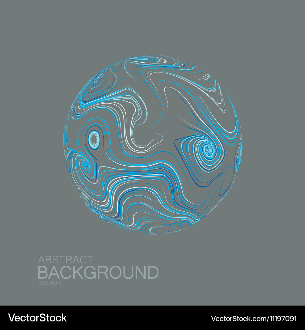 Abstract 3d curl sphere with swirled stripes vector image