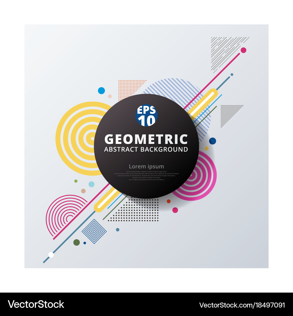 Abstract colorful color circle geometric pattern vector image