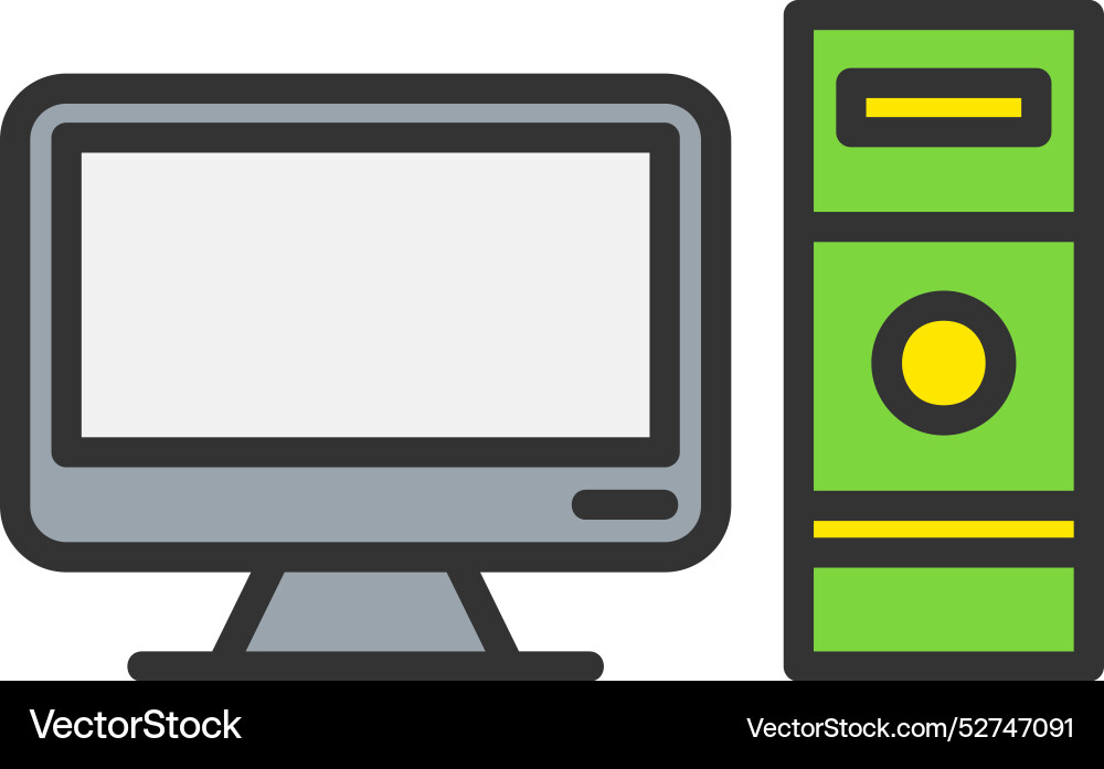 Computer line filled icon design Vector Image