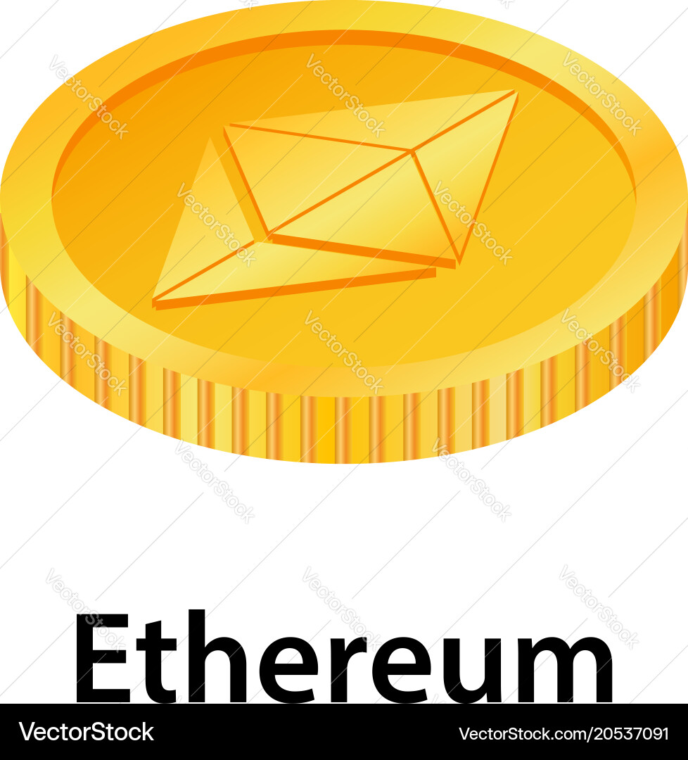 Ethereum icon isometric style – Royalty-Free Vector | VectorStock