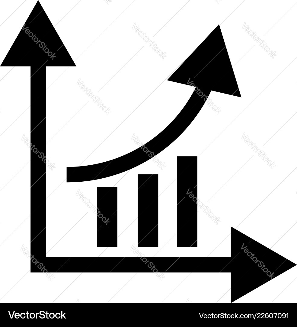 Finance graph chart icon simple style Finance graph chart icon simple style vector image