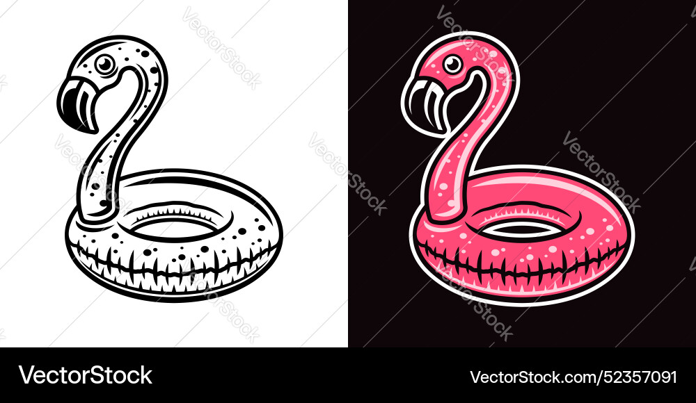 Flamingo Float - Two Styles Vector Image