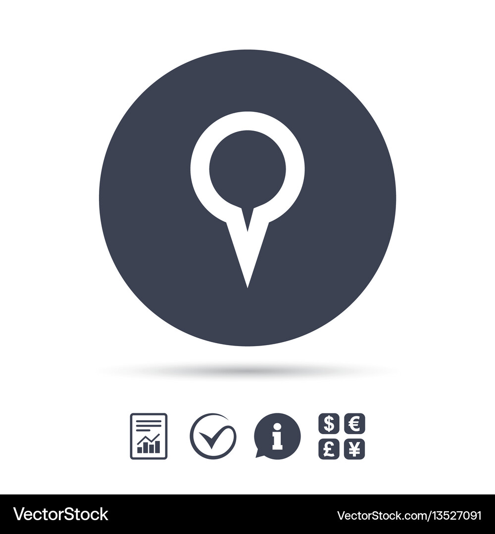 Map pointer sign icon marker symbol Vector Image