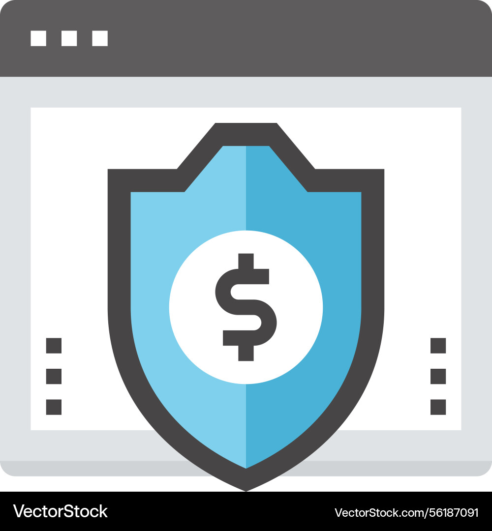 Secure transactions flat web icon Secure transactions flat web icon vector image