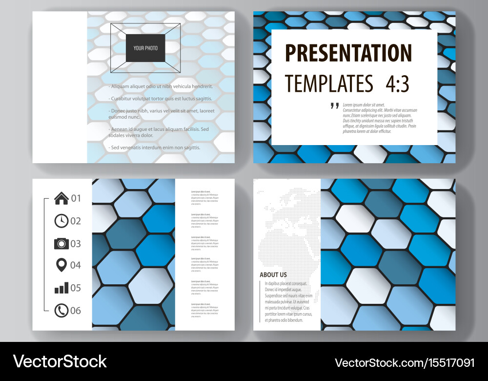 Set of business templates for presentation slides vector image