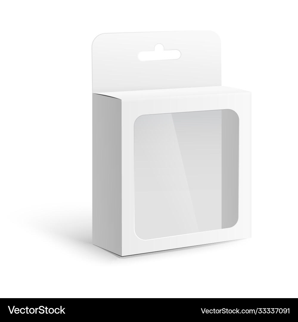 Template paper box with tab and window Template paper box with tab and window vector image