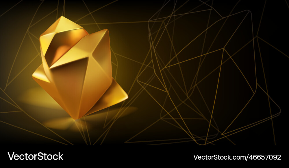 Abstract background with low poly 3d shape Vector Image