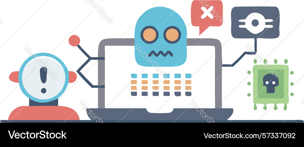 Ai brain interface artificial intelligence vector image