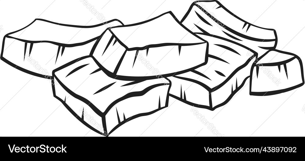 Coconut Slice Icon (43897092) – Royalty-Free Vector | VectorStock