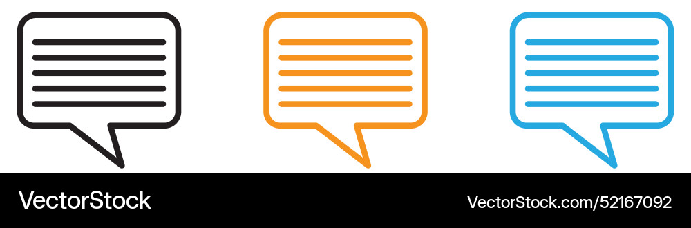 Comment icon logo set collection for web app ui vector image