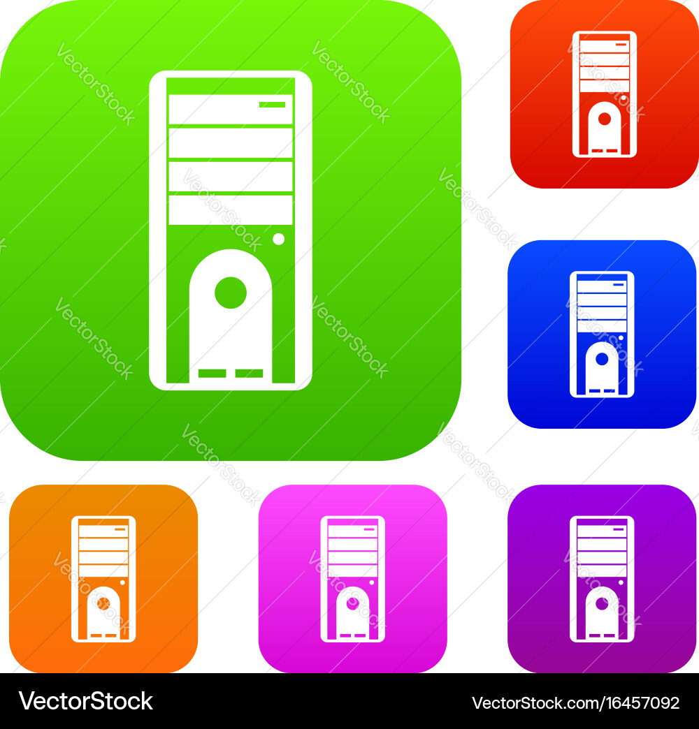 Computer system unit set collection vector image