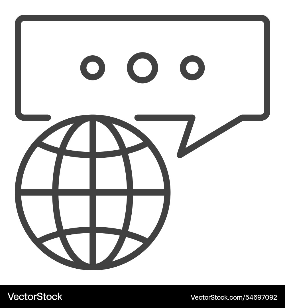 Earth globe with message multipolarity thin line vector image
