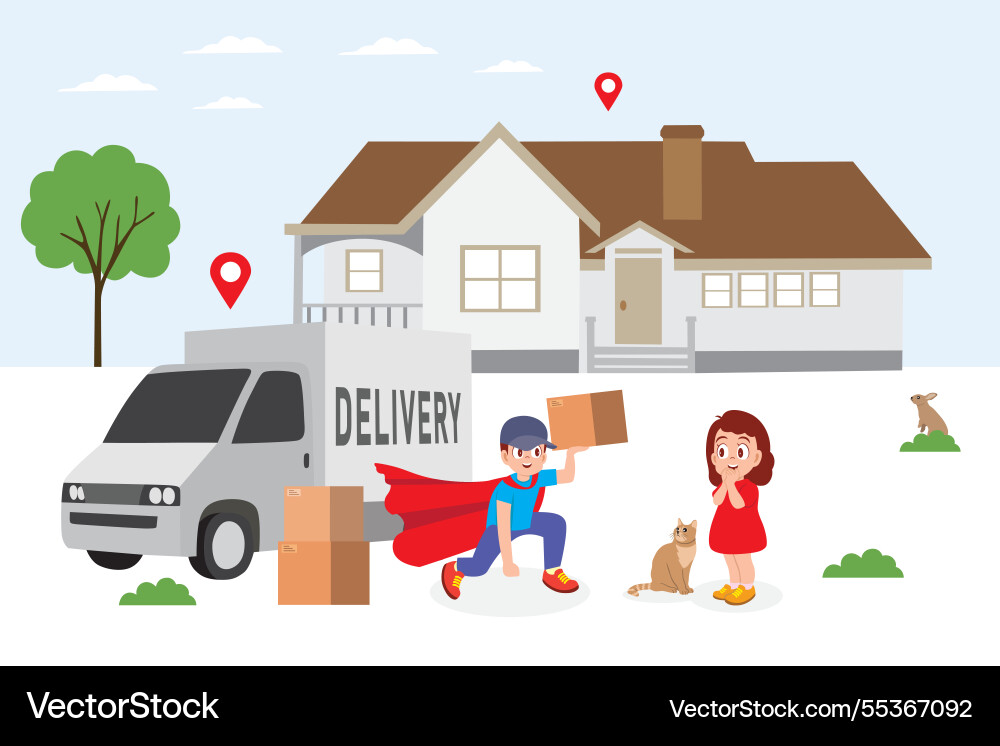 Fast and reliable delivery service in action Vector Image