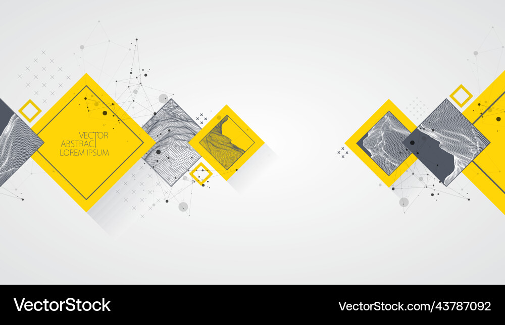 Modern science or technology elements in square Modern science or technology elements in square vector image