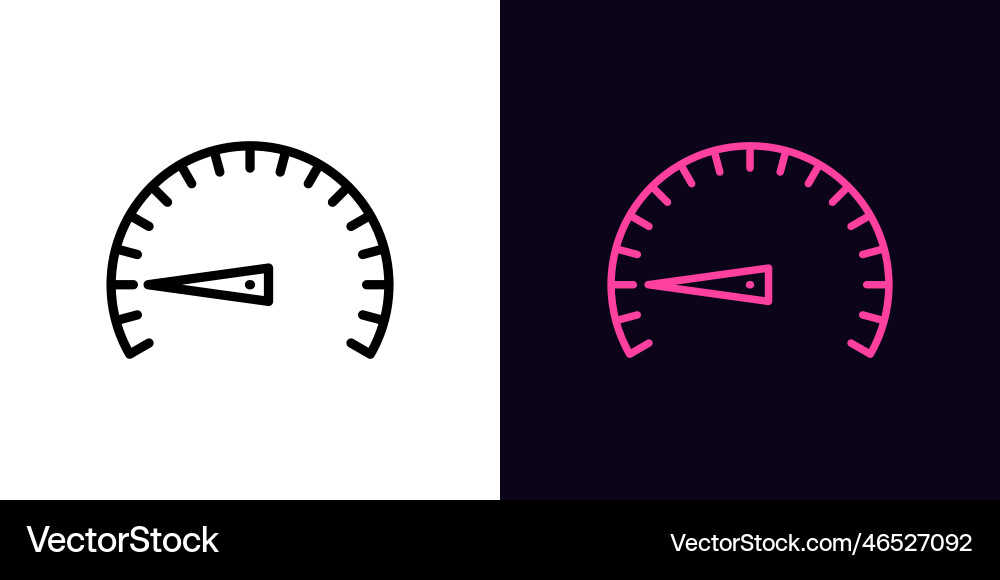 Outline low speed icon with editable stroke Outline low speed icon with editable stroke vector image