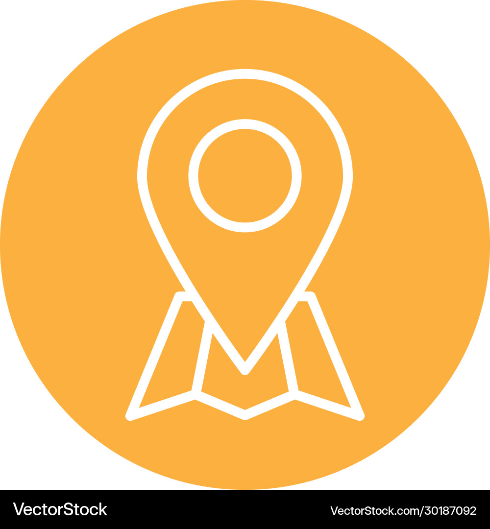 Pin pointer location block style icon vector image