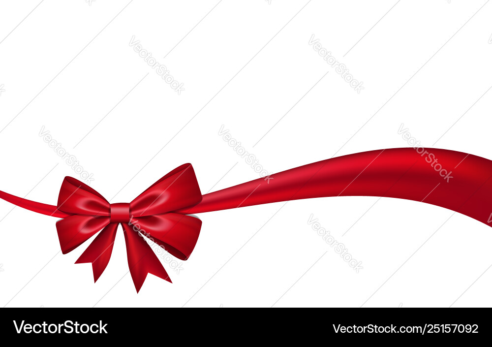 Ribbon bow gift isolated white background satin Ribbon bow gift isolated white background satin vector image