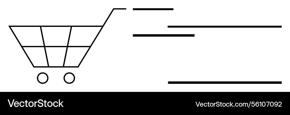 Shopping cart with movement lines representing Shopping cart with movement lines representing vector image